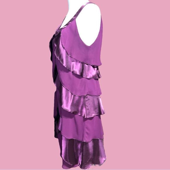 Dressbarn collection pretty eggplant purple layered evening dress! New - Picture 4 of 9